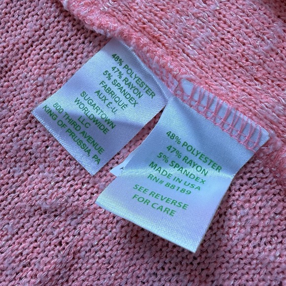 Lilly Pulitzer Martha Draped Cardigan L Coral Pink Open Front Shawl Collar - Picture 5 of 7